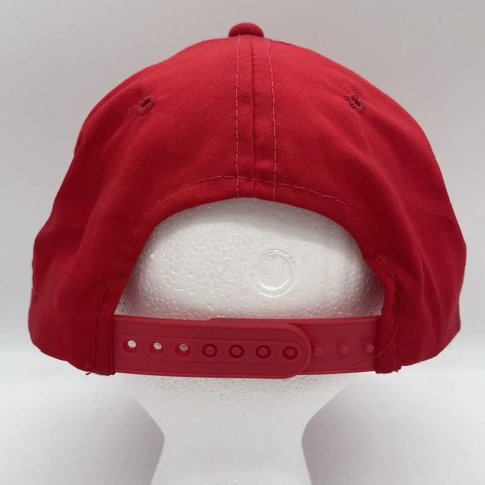 NEW Vintage Bass Hat‎ Cap SnapBack Red Trucker Embroidered Fishing Made In USA